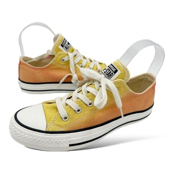 Customized Ombré Orange Yellow Converse All Star Low-Top Unisex Sneakers M4 W6 - Picture 2 of 15